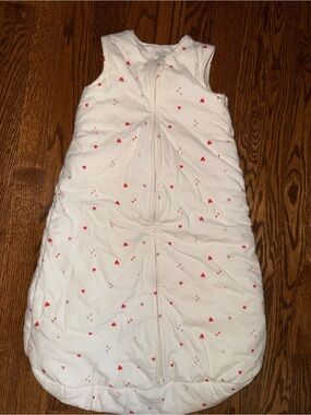 Amazon Essentials White Baby Sleep Sack with Red Heart Accents